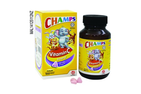 Champs Vitamin C 30mg Chewable Tablet (Blackcurrant) 100's